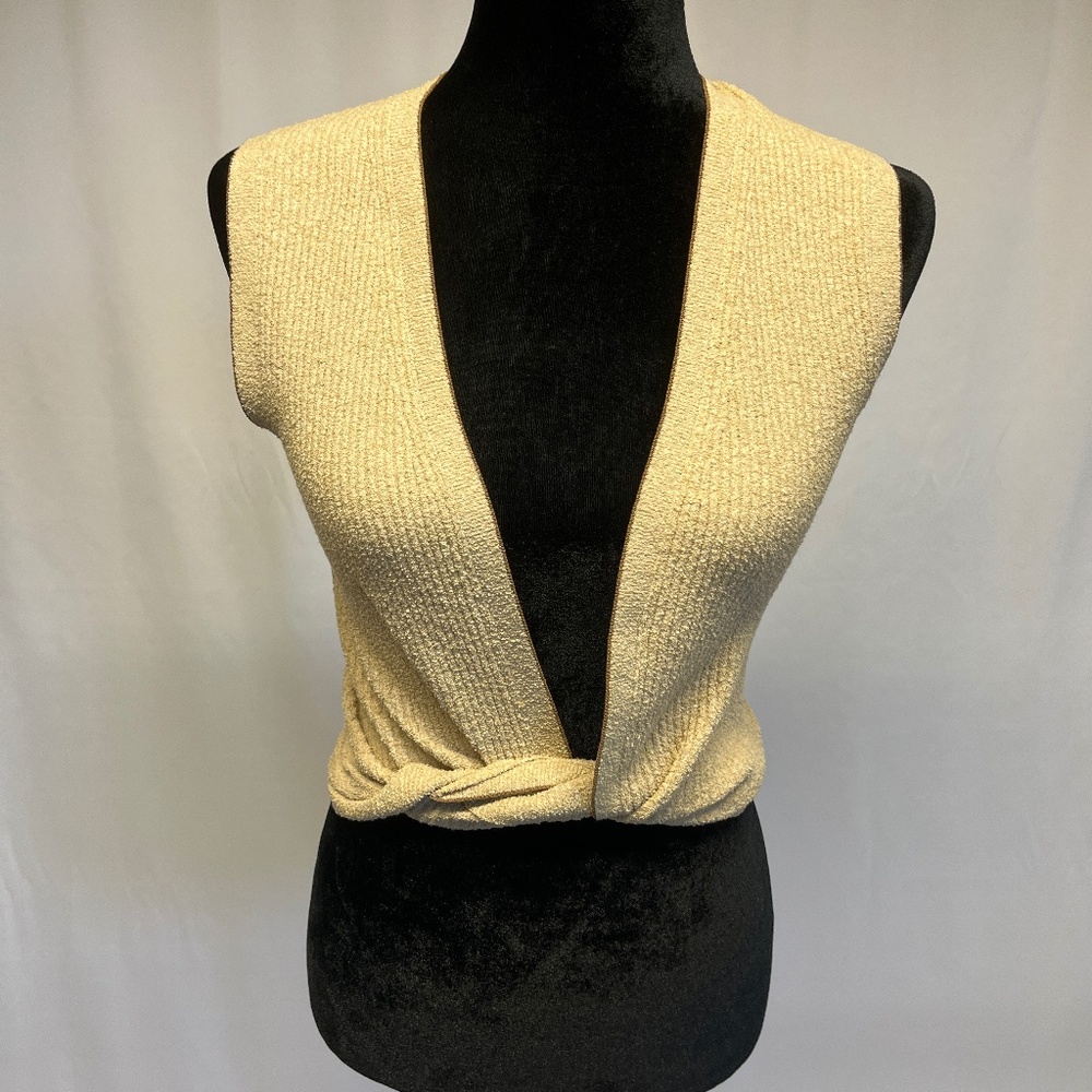 Jacquemus Cream Sleeveless Crop Tank Top
